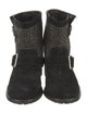 Jimmy Choo Suede Studded Accents Moto Boots