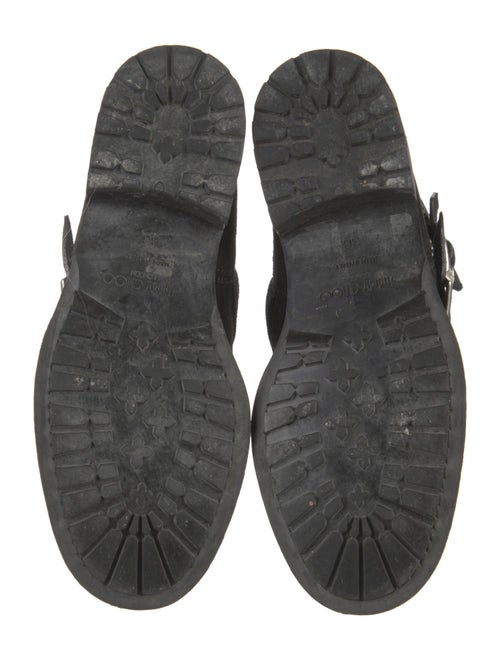 Jimmy Choo Suede Studded Accents Moto Boots