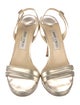 Jimmy Choo Leather Glitter Accents Slingback Sandals