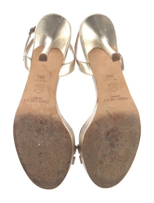 Jimmy Choo Leather Glitter Accents Slingback Sandals