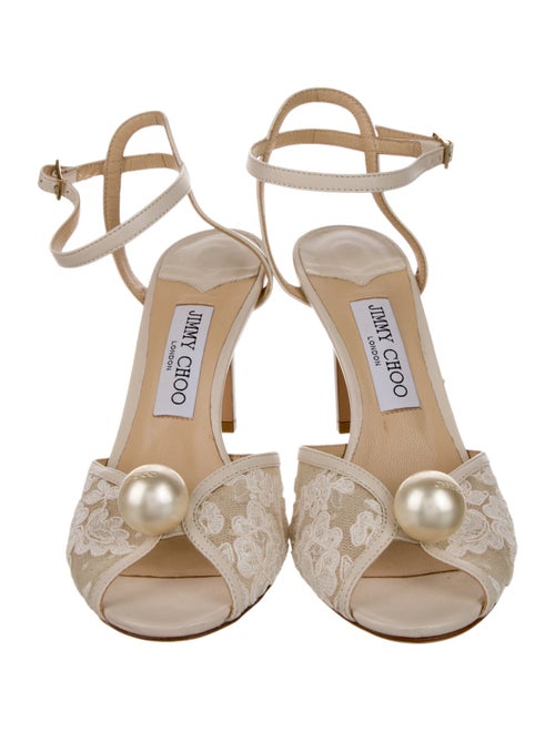 Jimmy Choo Leather Lace Pattern Sandals