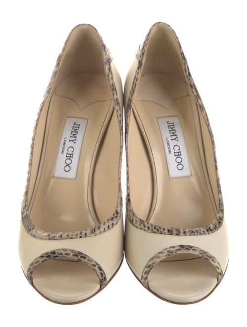Jimmy Choo Leather Cutout Accent Slingback Pumps