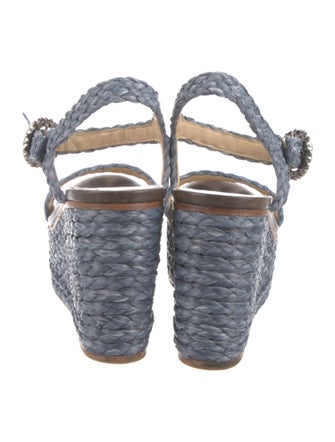 Jimmy Choo Straw Crystal Embellishments Espadrilles