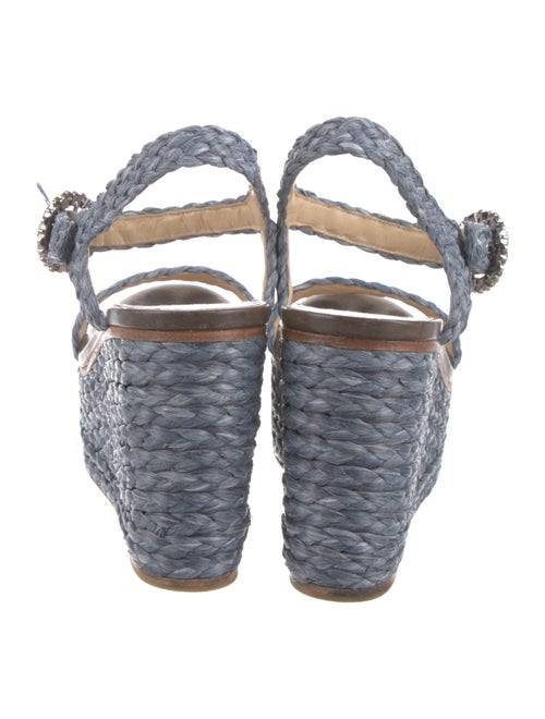 Jimmy Choo Straw Crystal Embellishments Espadrilles