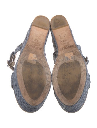 Jimmy Choo Straw Crystal Embellishments Espadrilles