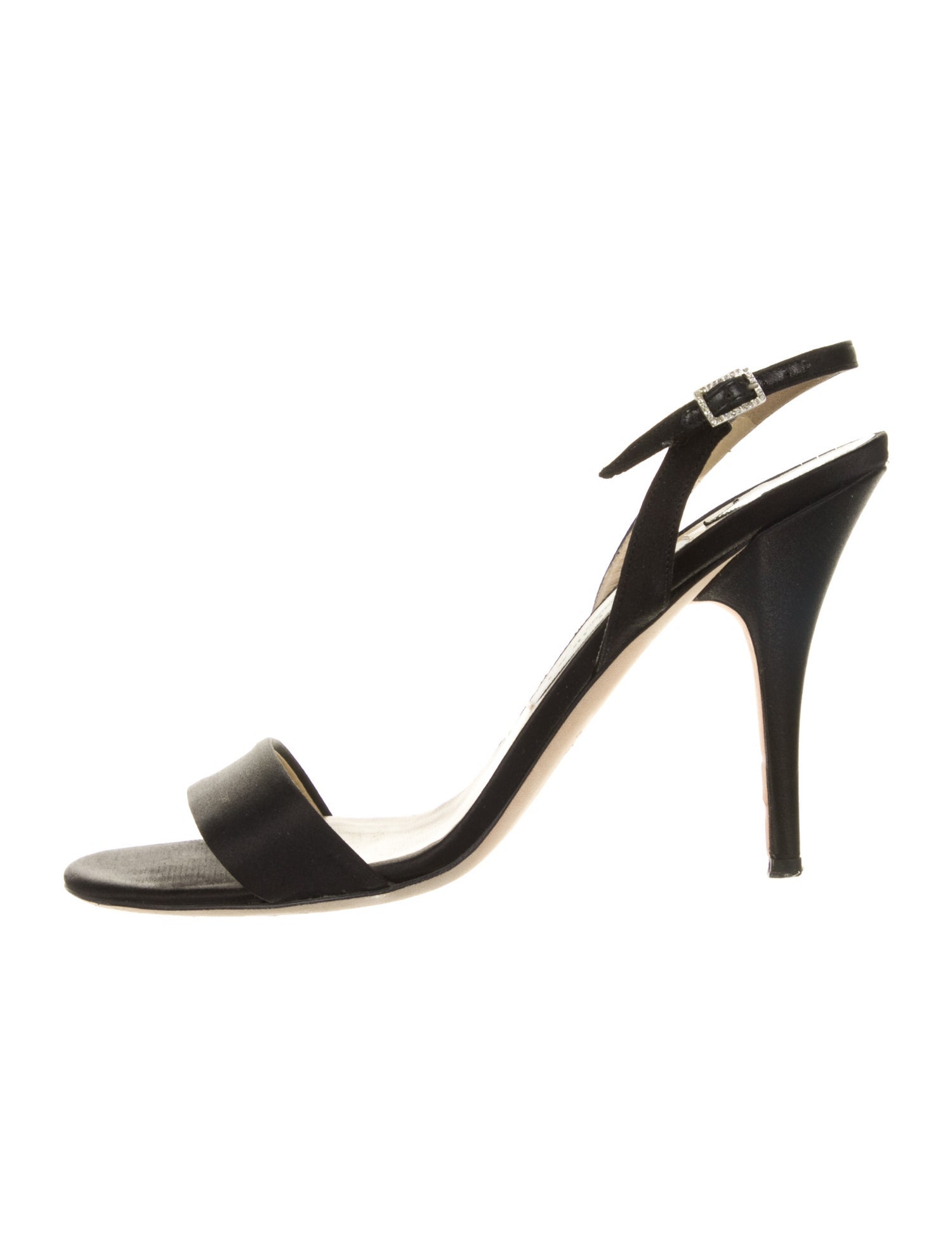 Jimmy Choo Satin Crystal Embellishments Slingback Sandals