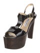 Jimmy Choo Patent Leather T-Strap Sandals
