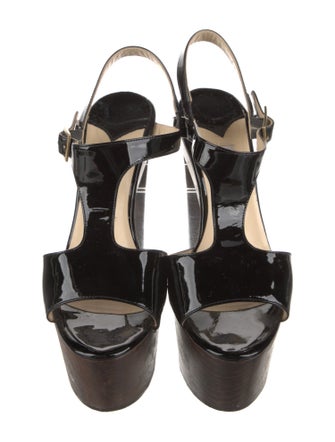 Jimmy Choo Patent Leather T-Strap Sandals