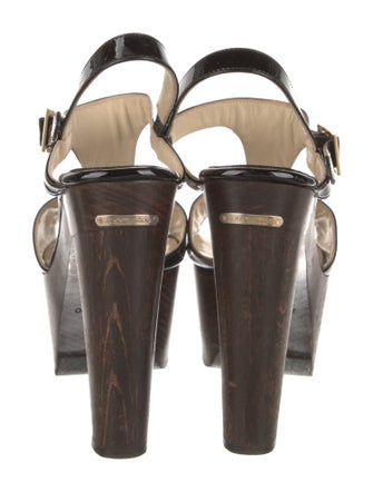 Jimmy Choo Patent Leather T-Strap Sandals