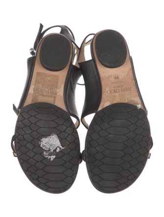 Jimmy Choo Leather Crystal Embellishments Gladiator Sandals