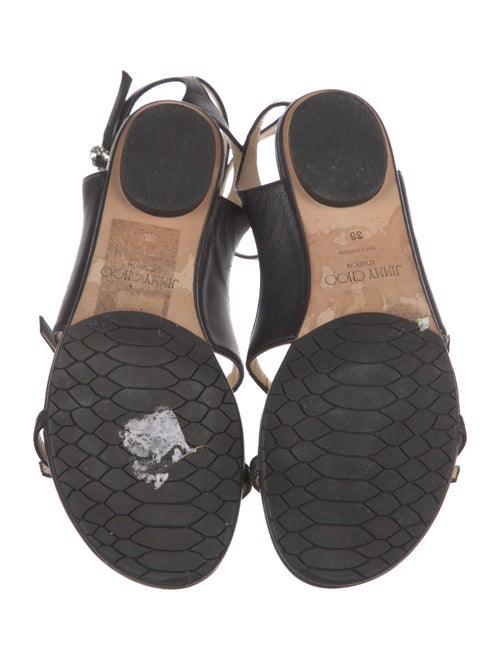 Jimmy Choo Leather Crystal Embellishments Gladiator Sandals