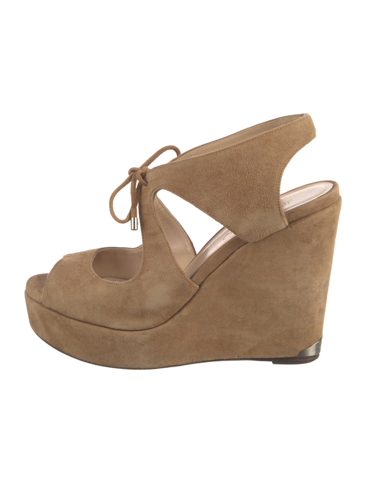 Jimmy Choo Suede Cutout Accent Slingback Sandals