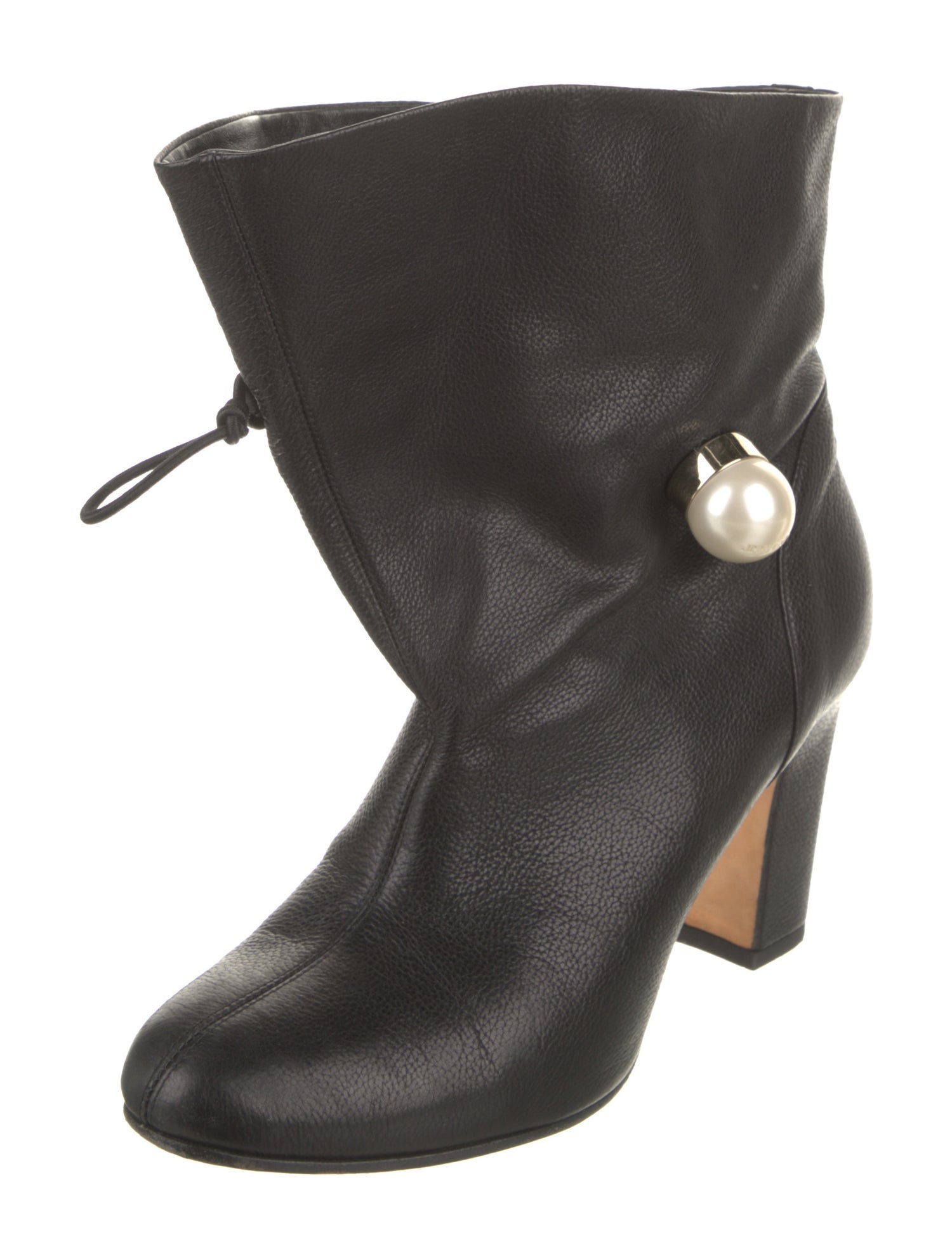 Jimmy Choo Faux Pearl Accents Leather Boots