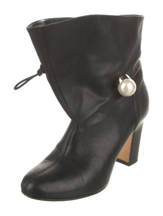 Jimmy Choo Faux Pearl Accents Leather Boots