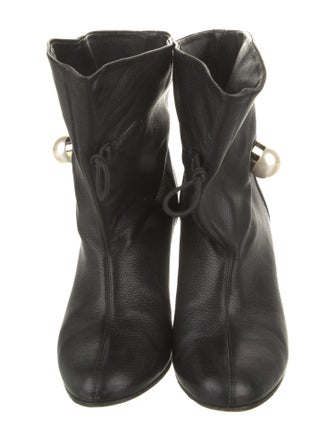 Jimmy Choo Faux Pearl Accents Leather Boots