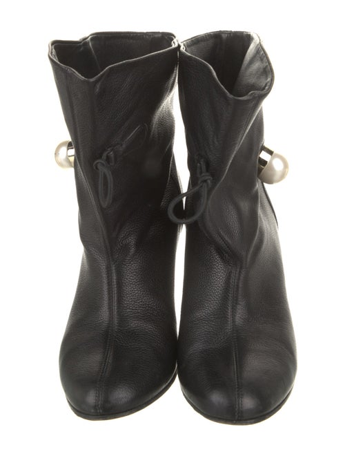 Jimmy Choo Faux Pearl Accents Leather Boots