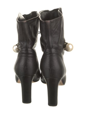 Jimmy Choo Faux Pearl Accents Leather Boots