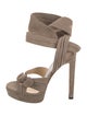 Jimmy Choo Suede Bow Accents Sandals