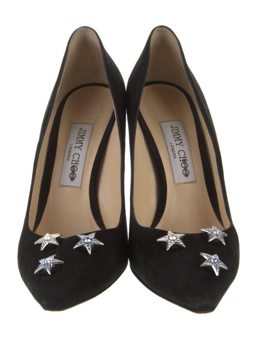 Jimmy Choo Suede Crystal Embellishments Pumps
