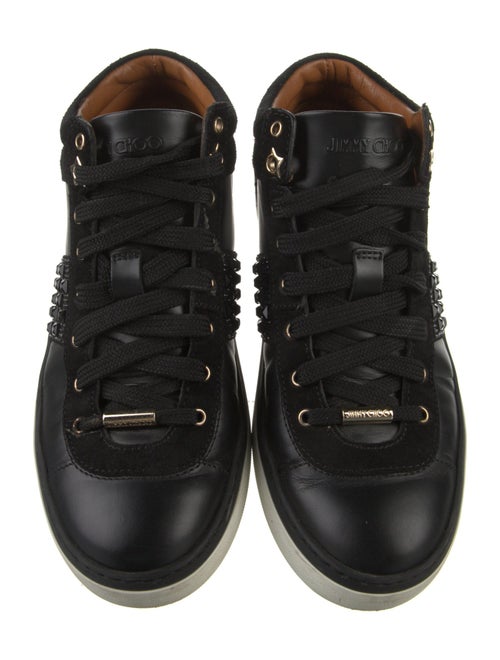 Jimmy Choo Leather Crystal Embellishments Sneakers