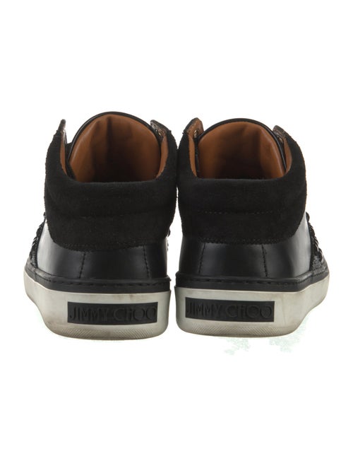 Jimmy Choo Leather Crystal Embellishments Sneakers