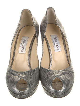 Jimmy Choo Leather Glitter Accents Pumps