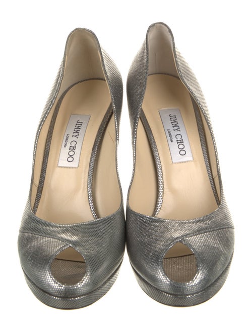 Jimmy Choo Leather Glitter Accents Pumps