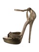 Jimmy Choo Leather Animal Print Sandals