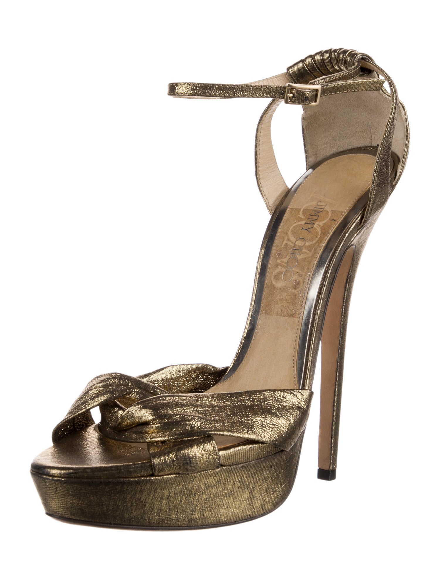 Jimmy Choo Leather Animal Print Sandals