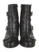 Jimmy Choo Leather Crystal Embellishments Moto Boots
