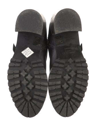 Jimmy Choo Leather Crystal Embellishments Moto Boots