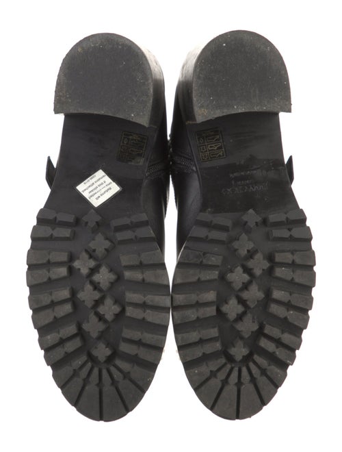 Jimmy Choo Leather Crystal Embellishments Moto Boots