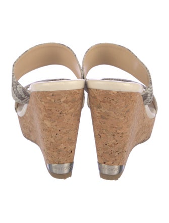 Jimmy Choo Leather Animal Print Slides