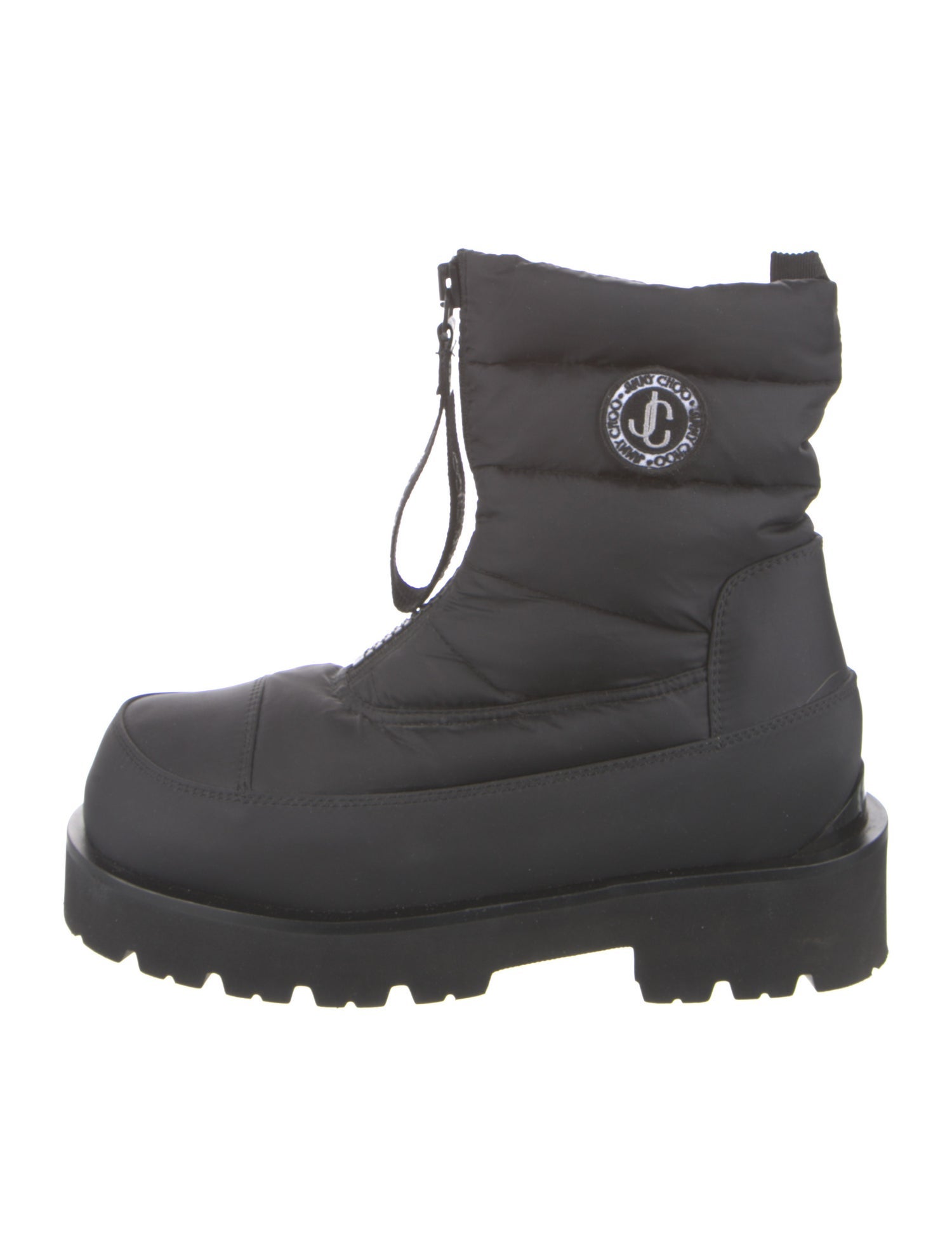 Jimmy Choo Nylon Embroidered Accent Combat Boots