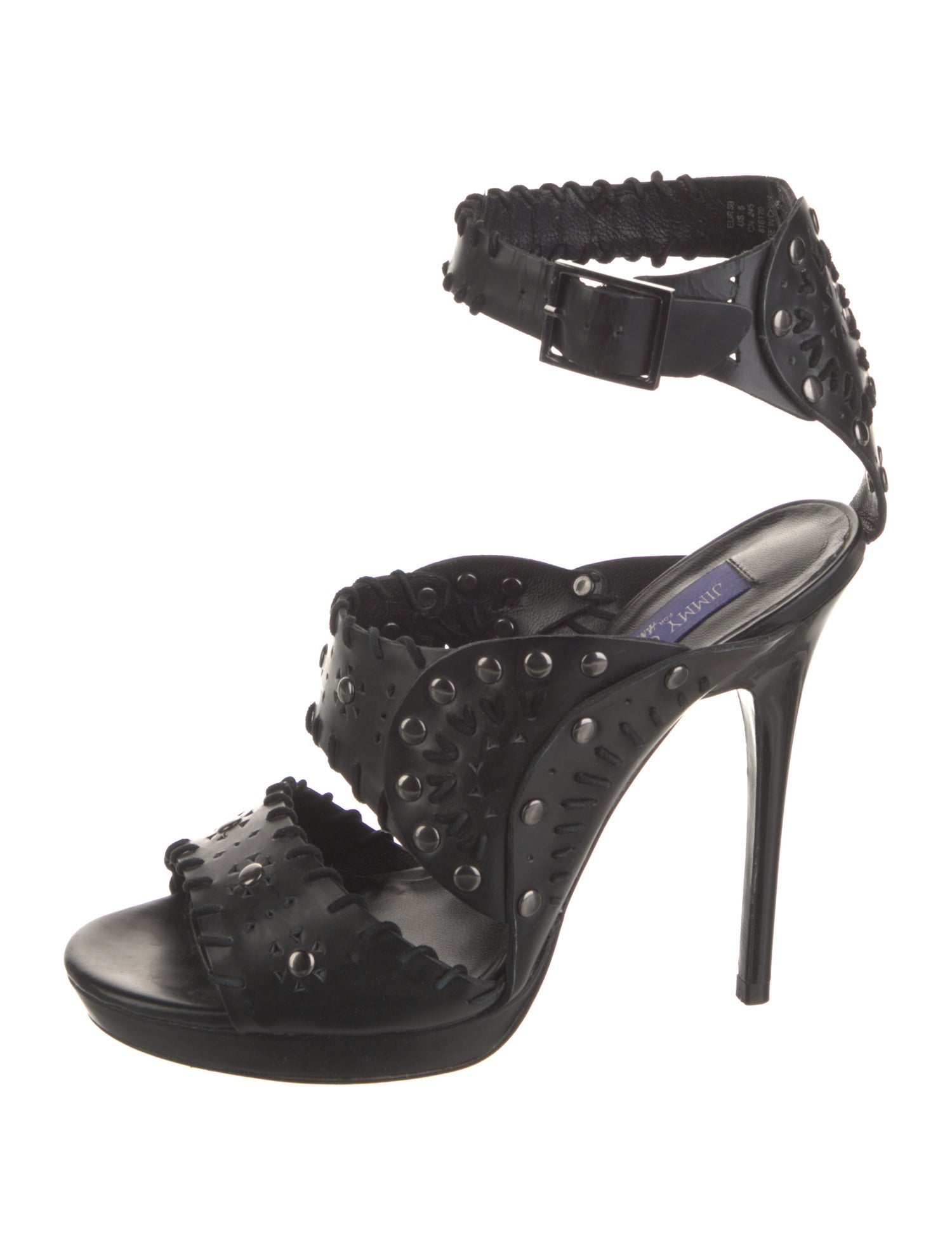 Jimmy Choo Leather Studded Accents Gladiator Sandals