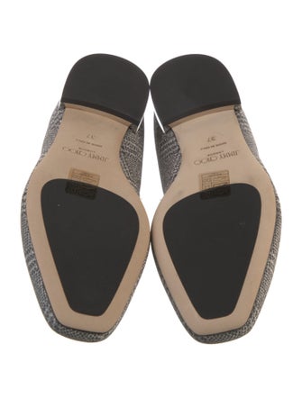 Jimmy Choo Houndstooth Print Glitter Accents Loafers