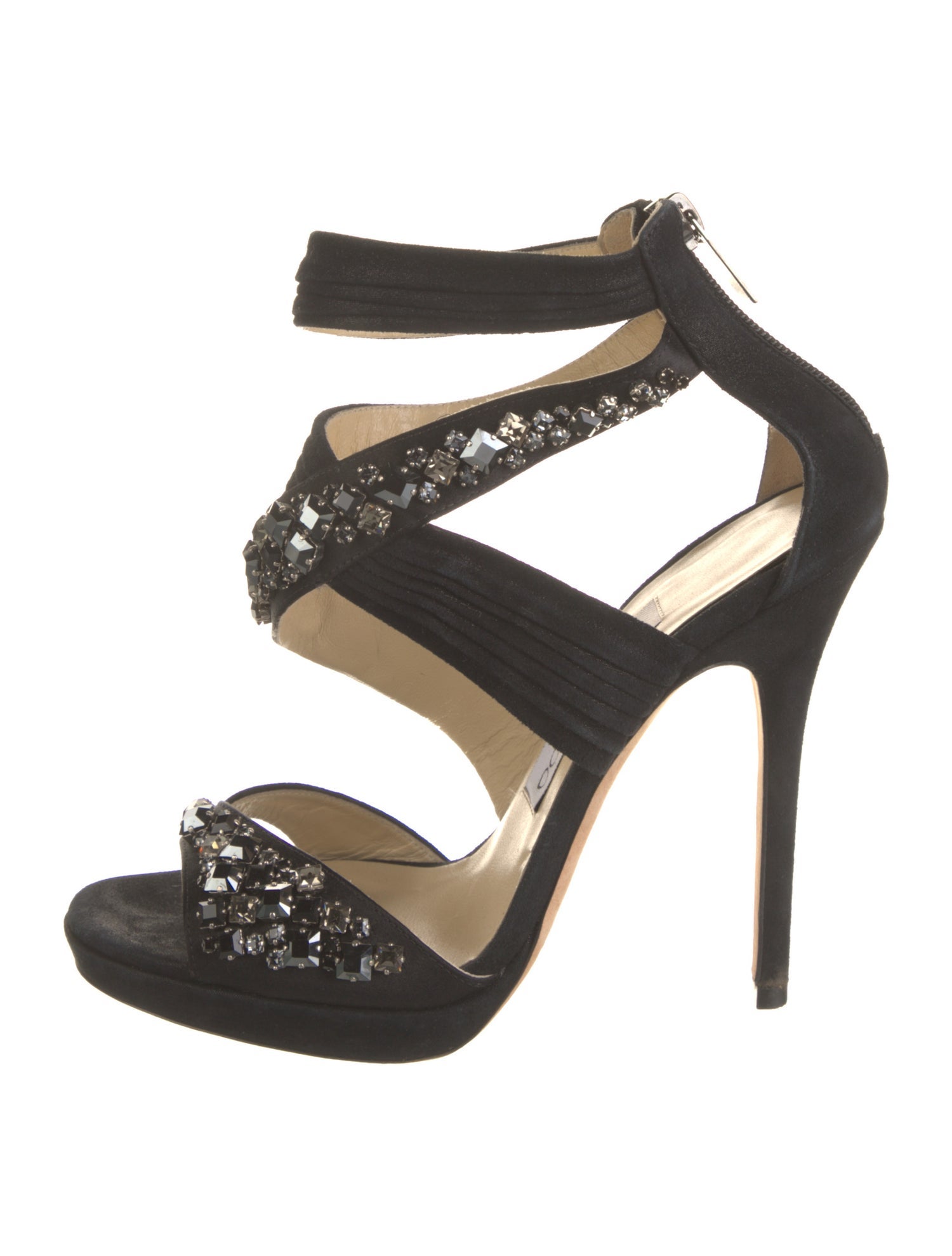 Jimmy Choo Suede Crystal Embellishments Pumps
