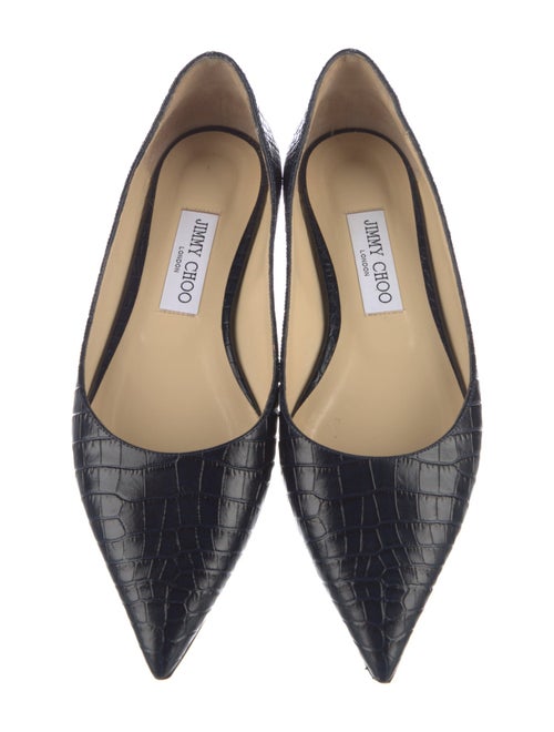 Jimmy Choo Crocodile Animal Print Flats