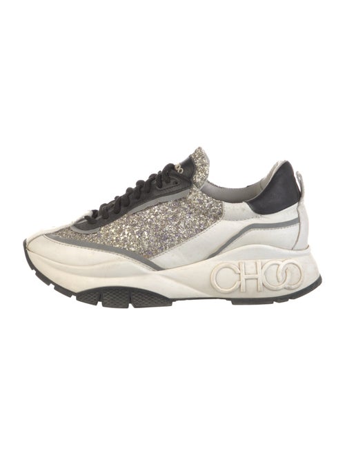 Jimmy Choo Glitter Colorblock Pattern Sneakers