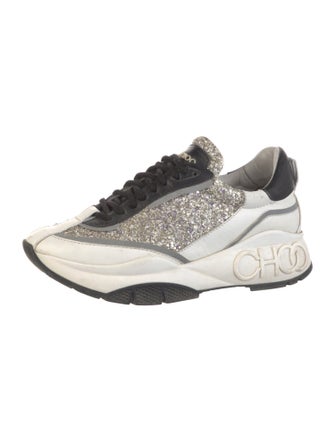 Jimmy Choo Glitter Colorblock Pattern Sneakers