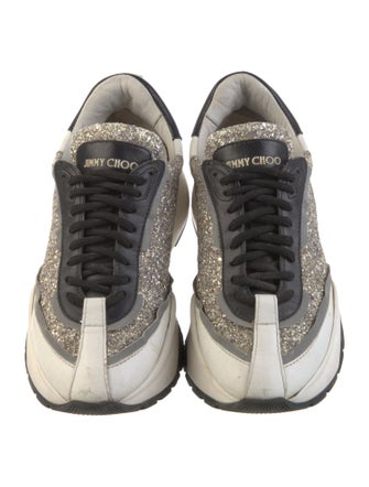 Jimmy Choo Glitter Colorblock Pattern Sneakers
