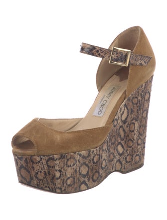 Jimmy Choo Suede Animal Print D'Orsay Pumps