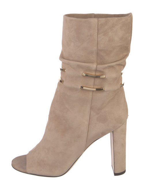 Jimmy Choo Suede Chain-Link Accents Slouch Boots