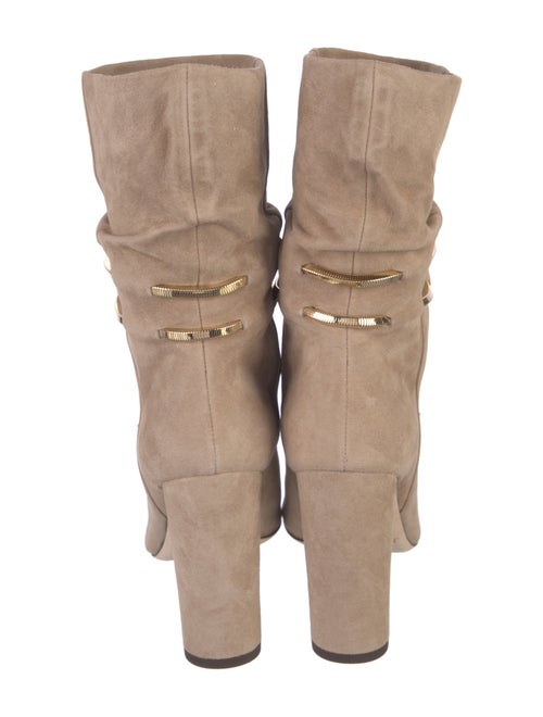 Jimmy Choo Suede Chain-Link Accents Slouch Boots