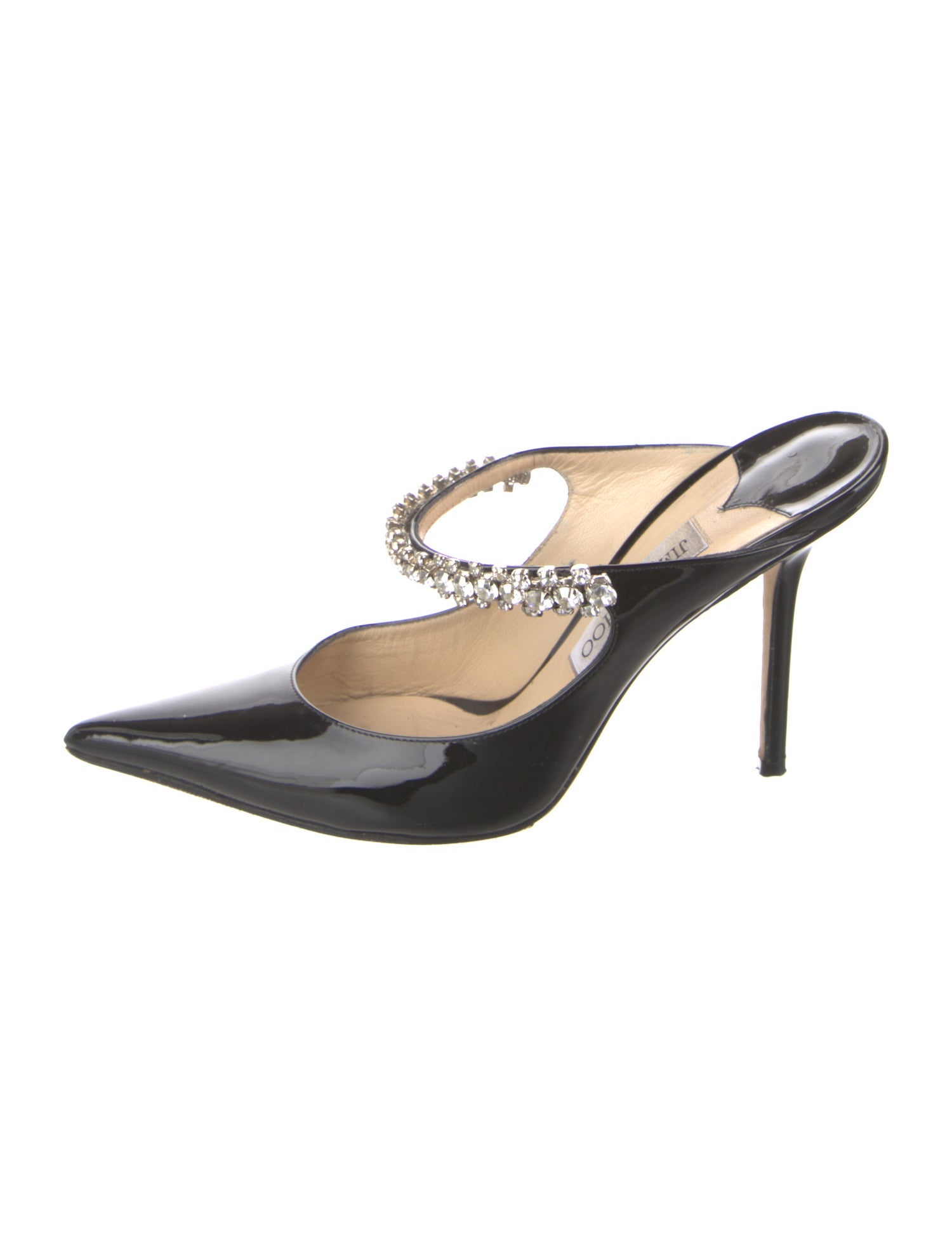 Jimmy Choo Faux Pearl Accents Patent Leather Pumps