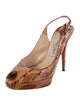 Jimmy Choo Snakeskin Animal Print Slingback Pumps