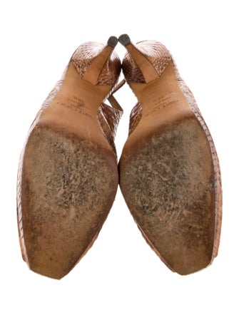 Jimmy Choo Snakeskin Animal Print Slingback Pumps