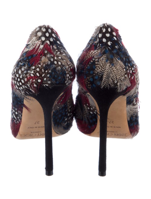 Jimmy Choo Duck Feathers Floral Print Pumps