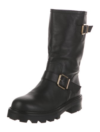 Jimmy Choo Leather Moto Boots