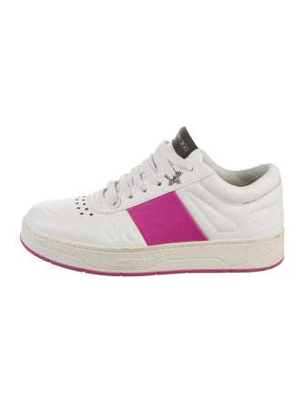 Jimmy Choo Leather Colorblock Pattern Sneakers